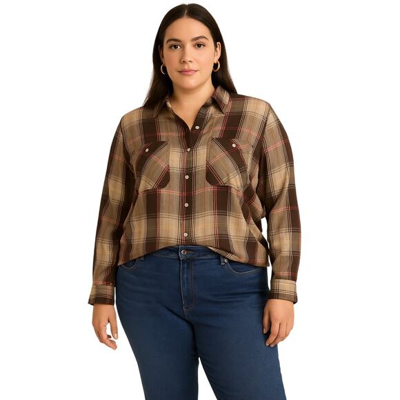Lauren Ralph Lauren Women’s Plaid Button-Front Shirt 1X - Picture 1 of 7